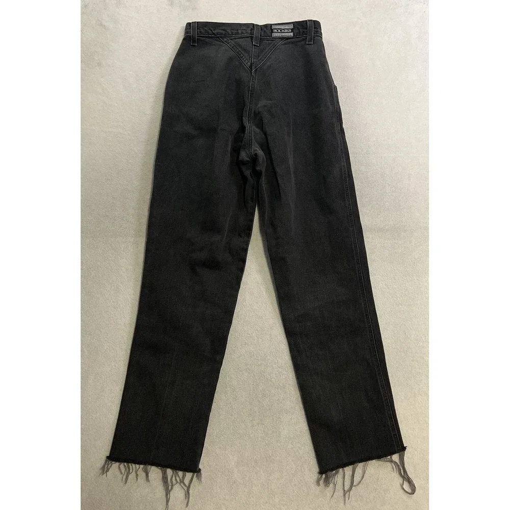 Vintage Rockies Denim Jeans Women's 27/5 Black Denim High Rise Western 430215